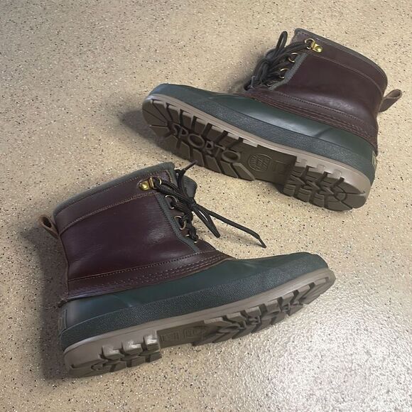 Sporto Vtg 90s Original Duck Boots 7 Green Brown - Picture 6 of 16